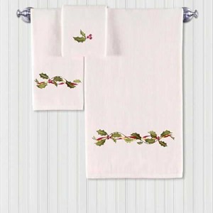 C&F Home Holly Ribbon Cotton Kitchen Towel Set - 1 of 2