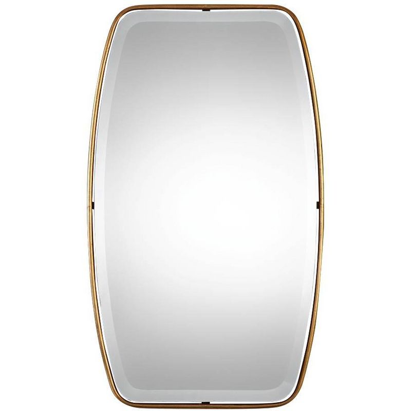 Uttermost Round Rectangular Vanity Accent Wall Mirror Modern Edge Beveled Gold Frame 21" Wide for Bathroom Bedroom Living Room, 1 of 5