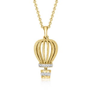 Ross-Simons 0.10 ct. t.w. Diamond Hot Air Balloon Pendant Necklace in 18kt Gold Over Sterling - 1 of 3