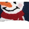 C&F Home 8" x 8" Christmas Winter Snowman Wishes Snowman Face on Black Background Small Petite Accent Hooked Pillow - 3 of 4