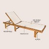 Lagunan 77.56"x26.38" Modern Minimalist Adjustable Acacia Wood Chaise Outdoor Lounge Chair - JONATHAN Y - 4 of 4