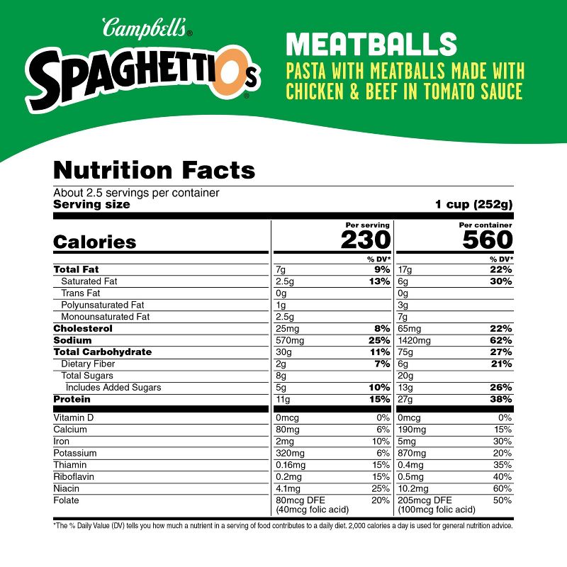 Campbell&#39;s SpaghettiOs with Meatballs - 22.2oz, 5 of 12