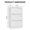 3 Drawer Lateral File Cabinet, Metal Lockable File Cabinet With Lock For Legal/Letter/A4/F4, Locking Filing Cabinet With Anti Tipping Function - 4 of 4