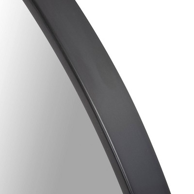 Copenhagen Round Brushed Black Stainless Steel Vanity Mirror 30"