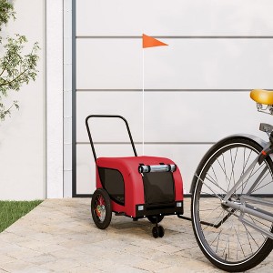 vidaXL Pet Bike Trailer Red and Black Oxford Fabric and Iron 48.8" x 20.9" x 20.9" - 1 of 4