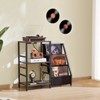 VEVOR Record Player Stand with Charging Station & USB Ports, Holds up to 200 Albums, 3-Tier Turntable Stand with Vinyl Record Storage, Black - 2 of 4