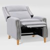 Lynwood Press-Back Recliner Chair with Nailhead Trim Light Gray - CorLiving - 4 of 4