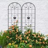 4 Pack Metal Garden Trellis 86.7" x 19.7" Rustproof Trellis for Climbing Plants Outdoor Flower Support Black - 3 of 4
