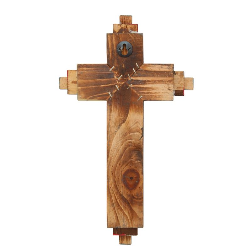 14.4&#34; x 8.5&#34; Rustic 3D Wooden Wall Cross Brown/Blue - Stonebriar Collection, 3 of 7