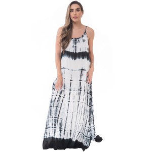 Riviera Sun Womens Maxi Dress  Tie Die Spaghetti Strap Long Sundress  Summer Dresses - 1 of 3