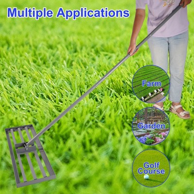 SKRAN 79.5 Long Handle Heavy Duty Tool Lawn Leveling Rake,high Capacity Lawn Roller, can Fill Sand, for Farmland,Golf Course Compost Sand Leveling