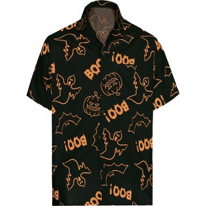 HAPPY BAY Men's Halloween Costumes Hawaiian Short Sleeve Button Down Shirt Mens Shirt Holiday Party Shirts for Men Funny - 1 of 4