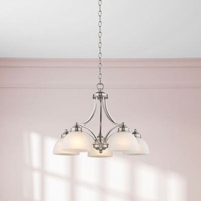 Somerset Elegance 5-Light Chandelier in Brushed Nickel with Satin Glass