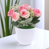 Unique Bargains Artificial Plants Rose Plastic 2.95"x2.95"x7.48" 1 Pc - 2 of 4