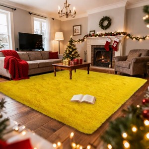 Soft Shag Area Rug 6x9 for Living Room or Bedroom, Fluffy Non-Slip Plush Carpet, Cozy Fuzzy Indoor Rug for Kids Room - 1 of 4