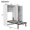 NicBex Twin Size Murphy Bed 84.5" Wooden Frame Murphy Bed Cabinet Wall Bed with Lockers and Wardrobes for Living Room, White - 2 of 4