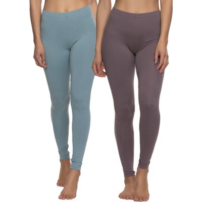 Felina Womens Velvety Super Soft Lightweight Leggings, 2-pack Yoga Pants  (vintage Indigo Plum Maroon, Large) : Target