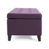 GDFStudio Wendover 50" Velvet/Fabric Tufted Pine Storage Ottoman with Birch Leg - 4 of 4
