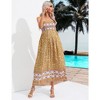 Maternity Sleeveless Smocked Dress Summer Casual Strapless Floral Tube Top Maxi Dress Photoshoot Baby Shower - 3 of 4
