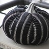 Whisen Fabric Stripe Pumpkin Decor, Holiday Halloween Decoration - Black & White - 4 of 4