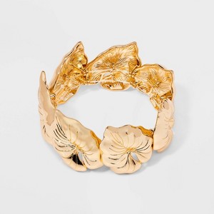 Etched Leaf Bracelet - A New Day™ Gold - 1 of 4