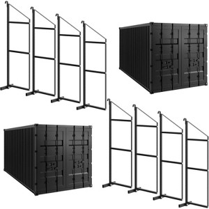 4/6/8-Pack Triple-Tier Container Racking Brackets 22"x60" Heavy-Duty Black Powder-Coated Steel Storage Racks,  1100 lb Capacity for Cargo Containers - 1 of 4