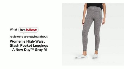 Women's High Waisted Stash Pocket Leggings - A New Day™ Gray S : Target