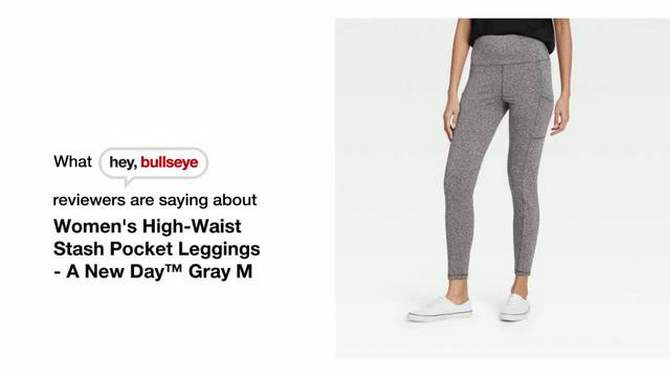 Women's High Waisted Stash Pocket Leggings - A New Day™, 2 of 5, play video