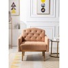 Modern Accent Chair with Arms and Gold Metal Legs for Living Room Bedroom Office - 2 of 4