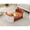 Gulches White Brown Pet Bed - Scandinavian Style Elevated Cat Couch - 2 of 4