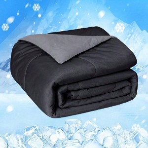 Cooling Comforter, Sided Cold Tech Fabric, Queen Size, Black, Lightweight, Breathable, for Night Sweats, Hot Sleepers - 1 of 4