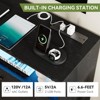 Black 6 Dresser for Bedroom,Wide 6 Chest of Drawers with Charging Station & LED Light & Sturdy Steel Leg for Living Room, Closet, Entryway, Nursery - 2 of 4