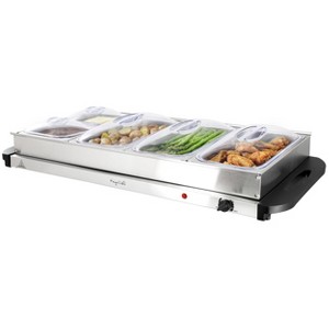 MegaChef Buffet Server & Food Warmer With 5 Removable Sectional Trays , Heated Warming Tray and Removable Tray Frame - 1 of 4