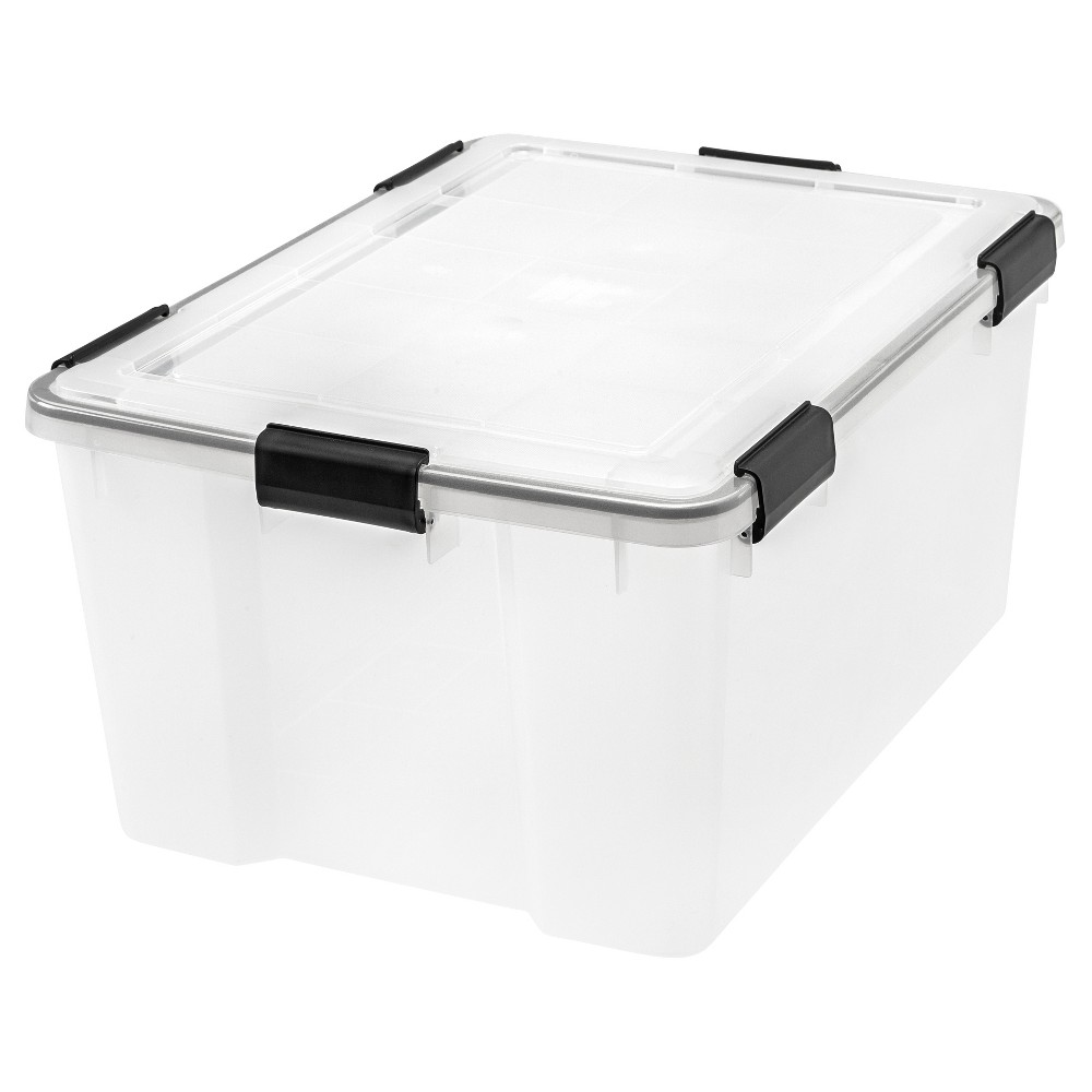 Photos - Clothes Drawer Organiser IRIS 62qt WeatherPro Plastic Storage Bin Clear 