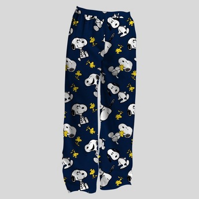 Men's Snoopy & Woodstock Knit Pants - Navy Blue