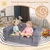 Infans Kids Modular Play Couch Play Set w/ Suede Fabric Cover High-Density Foam - 3 of 4