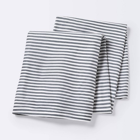 Jersey Swaddle Blanket Stripe Cloud Island White Gray