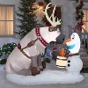 Gemmy Christmas Inflatable Olaf and Sven Scene, 7 ft Tall, Multi - 2 of 4