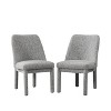 Racxily Set of 2 Minimalist Dining Chairs, Chenille Upholstered with Rubberwood Legs & High Curved Back , White/Black - 2 of 4