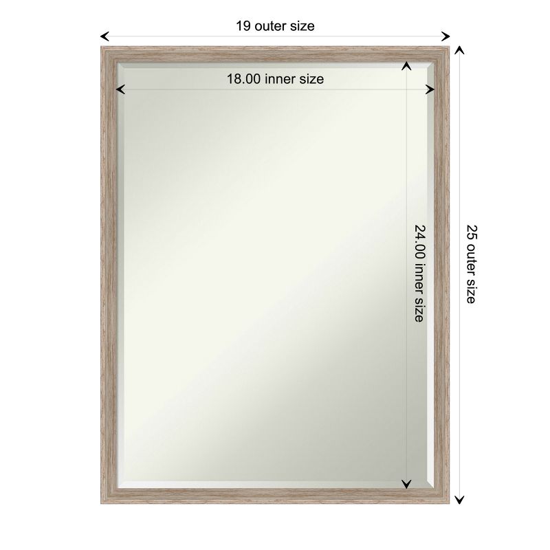 Amanti Art Hardwood Wedge Petite Bevel Wood Bathroom Wall Mirror, 4 of 10