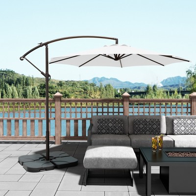 WestinTrends 10 Ft Outdoor Patio Cantilever Offset Umbrella with Base Weights