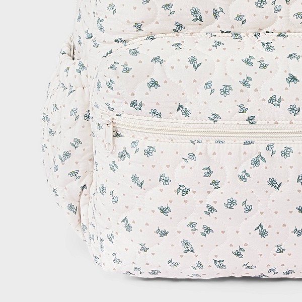 Mochila acolchada floral para niñas - art class™ crema/azul 4