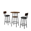 3-piece Round Dining Table with Two Upholstered Bar Chairs for Restaurants Cafes Bars - 2 of 4
