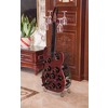 Vintiquewise Vintage Guitar-Shaped Wine Rack - Holds 9 Bottles + Glass Rack, Wood & Metal, Freestanding, Red Finish