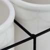 Storied Home Farmhouse Ceramic Crocks in Metal Holder, White and Black - 4 of 4