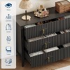 54” Wide Fluted Design Wood Dresser–6-Drawer Modern Chest of Drawers for Bedroom, Living Room, Entryway Storage - 3 of 4