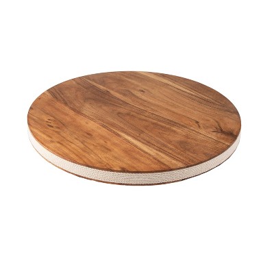 12" Acacia Wood Lazy Susan with Jute Side - Thirstystone