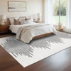Non Slip Backing 9x12 Machine Washable Area Rug Modern Minimalistic Striped Low Pile Rug Stripe Geometric Foldable Large Carpet for Living Room - 3 of 4