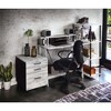 Vynxaria Antique White Black Writing Desk Vintage-Farmhouse Design for Home Office Rustic Interiors - 3 of 4