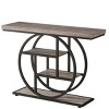 Syemin Console Tables Industrial Console Table, 4-Tier Sofa Table with Circle Metal Frame, Narrow Entryway Accent Table, Gray, 41.34"*11.81"*31.5" - 2 of 4
